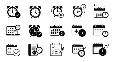 Minimalist Time Management Icons