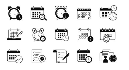 Minimalist Time Management Icons