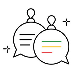 Messaging App Chat Bubbles Vector Illustration Icon in Flat Style