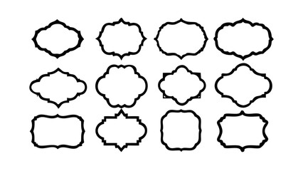 Decorative frames vector set borders graphic design elements label collection art