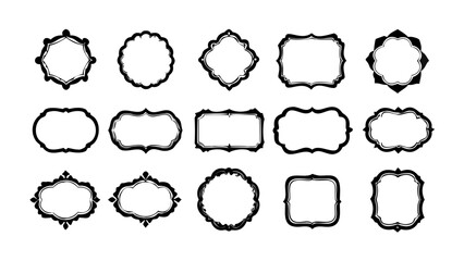 Obraz premium Collection of decorative frames borders vector design element vintage ornate set