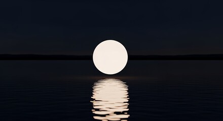 Luminous Sphere Reflecting on Serene Dark Water
