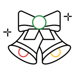 Decorative Holiday Bells Vector Icon for Seasonal Christmas Design Themes