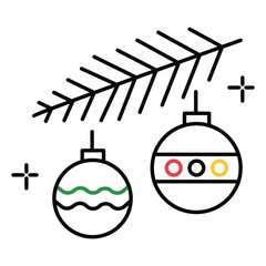 Classic Tree Baubles Vector Icon for Christmas Holiday Season Illustration