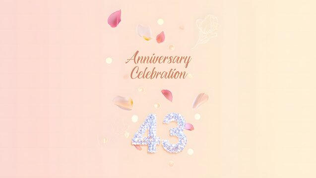 Celebrating a 43rd anniversary with delicate rose petals and soft lighting, creating a romantic and memorable occasion for the happy couple