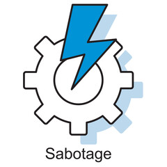Sabotage Icon, Hidden Threats Unmasking Acts of Sabotage, Disrupt and Destroy The Anatomy of Sabotage, vector