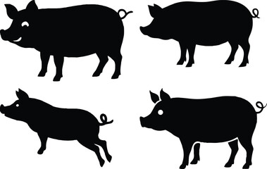 Pig Silhouette Vector 