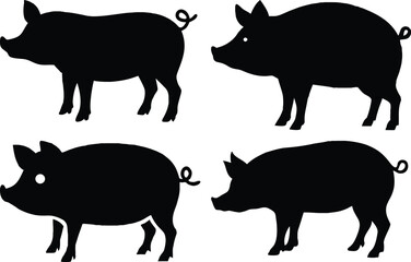 Pig Silhouette Vector 