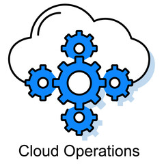 Cloud Operations Icon, Optimizing Performance with Scalable Cloud Operations, Streamlined Infrastructure Through Smart Cloud Management