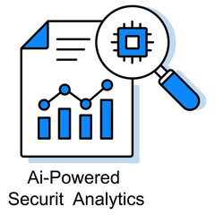 AI-Powered Security Analytics Icon, Smart Shield AI-Driven Security Insights, Cyber Sentinel Real-Time Threat Detection with AI