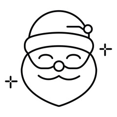 Classic Santa Claus Cartoon Vector Icon for Christmas Holiday Illustration