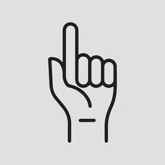 Cursor hand icon Isolated flat vector in outline