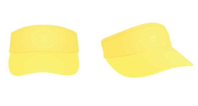 Yellow visor cap. vector illustration	

