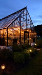 greenhouse at night