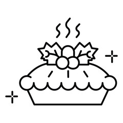 Flat Design Pumpkin Pie Vector Icon with Cream for Thanksgiving Theme