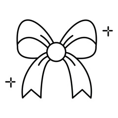 Classic Red Christmas Bow Icon for Festive Gift Wrapping Designs