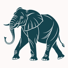 Elephant isolated on a white background.