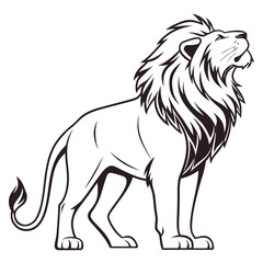  A lion vector illustration on a white background.