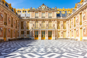 Court of Honor (Cour d’Honneur) in Versailles palace, Paris suburbs, France