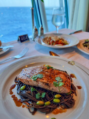 grilled fish with vegetables