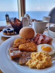 breakfast with fried eggs
