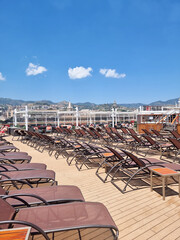beach chairs and umbrellas
