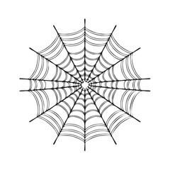 Fototapeta premium Hand Drawn Black Spiderweb Design Element for Halloween