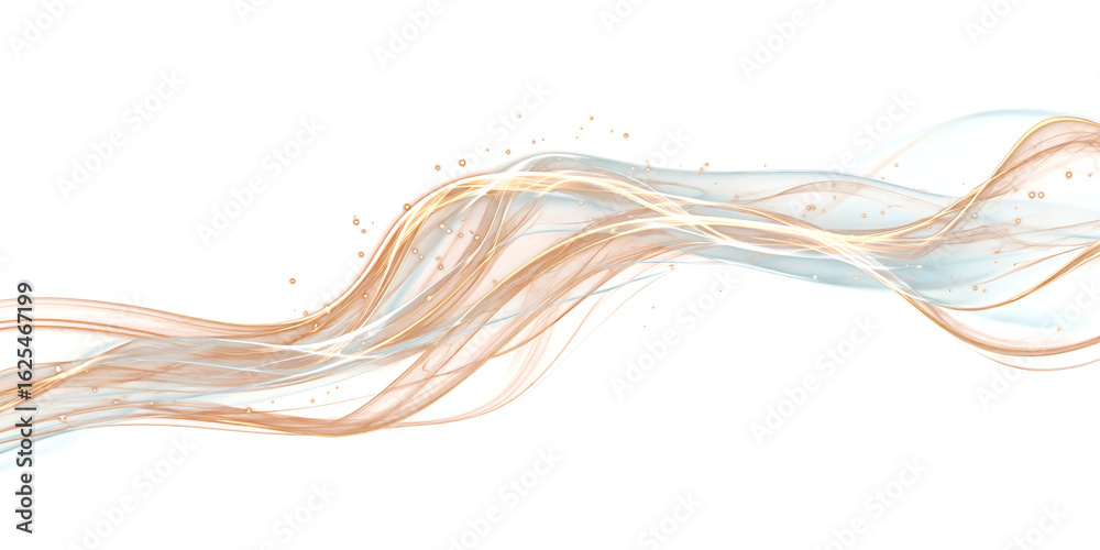 Canvas Prints abstract graphic wave on transparent or white background. golden translucent wave. element for desig