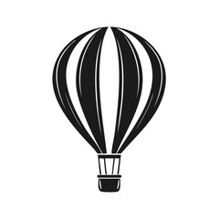 Obraz premium Monochromatic hot air balloon silhouette icon for travel and adventure