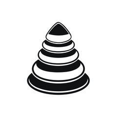 Children's stacking ring pyramid toy simple black and white icon