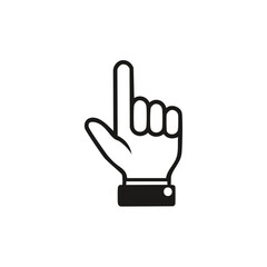 Finger Pointing Upwards Hand with Cuff Gesture Attention Illustration