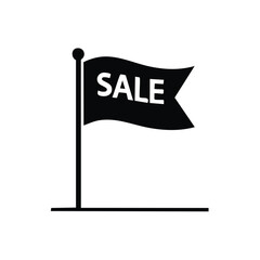 Minimalist sale flag icon vector graphic for advertising promotions, special offers, and shopping discounts