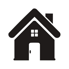 Fototapeta premium Black House Icon Simple Silhouette Vector Graphic Dwelling Symbol Residence Home Property