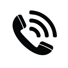 Vector icon of a ringing telephone receiver, a symbol for communication and calls.