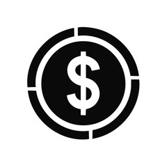 Obraz premium Money target icon with a dollar coin symbol for financial goals and business strategy
