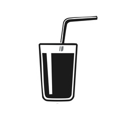 Drink glass and straw simple drawing icon beverage illustration