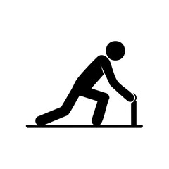 Pictogram of sprinter in starting position