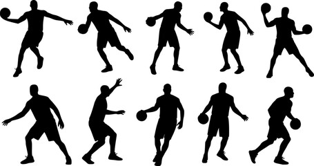 basketball players silhouette
