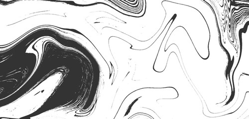 Monochrome marble vector texture. Abstract liquid wavy background. Black and white liquid texture.