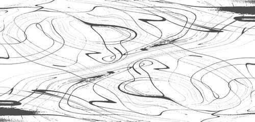Fototapeta premium Monochrome marble vector texture. Abstract liquid wavy background. Black and white liquid texture.