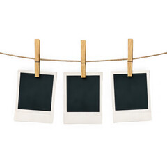 Hanging photo frames background template