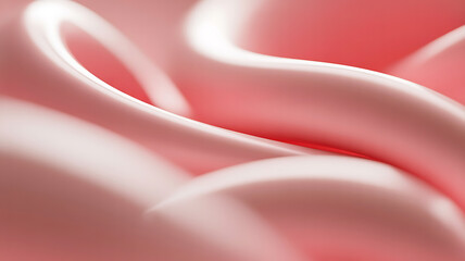 Smooth, flowing fabric creates soft curves and gentle folds in a delicate pink hue.