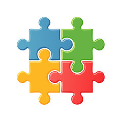 Obraz premium Colorful Puzzle Isolated on a Transparent Background