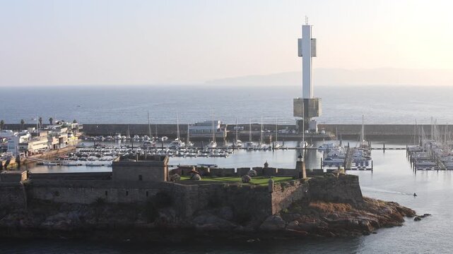 Sailing Along Castelo de Santo Anton In A Coruna