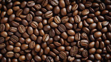 Fototapeta premium Roasted coffee beans, close-up view. 