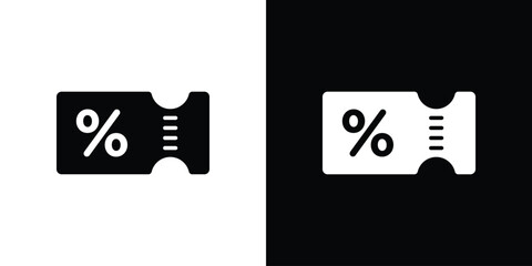 Ticket icon collection. Black and white filled vector illustration.