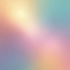 Soft gradient blend of pastel colors including yellow, pink, orange, blue, green. Gentle light effect creates dreamy, ethereal backdrop. Modern abstract design suitable for backgrounds, wallpapers.