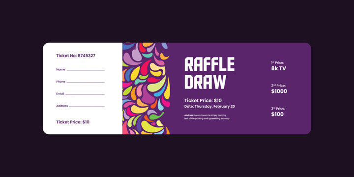 raffle ticket template, raffle draw ticket template, print ready, raffle ticket, raffle paper voucher, charity, fundraising event ticket template