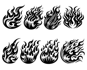 Fire icon vector set.fire flames set  Flames symbols set flat style vector.