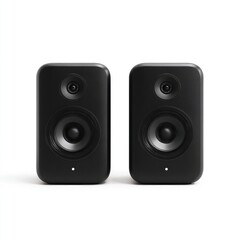 Fototapeta premium Black studio monitors, pair, sound